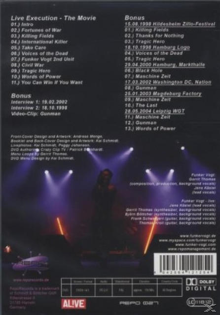Funker Vogt - Live Execution + Bonus  - (DVD)