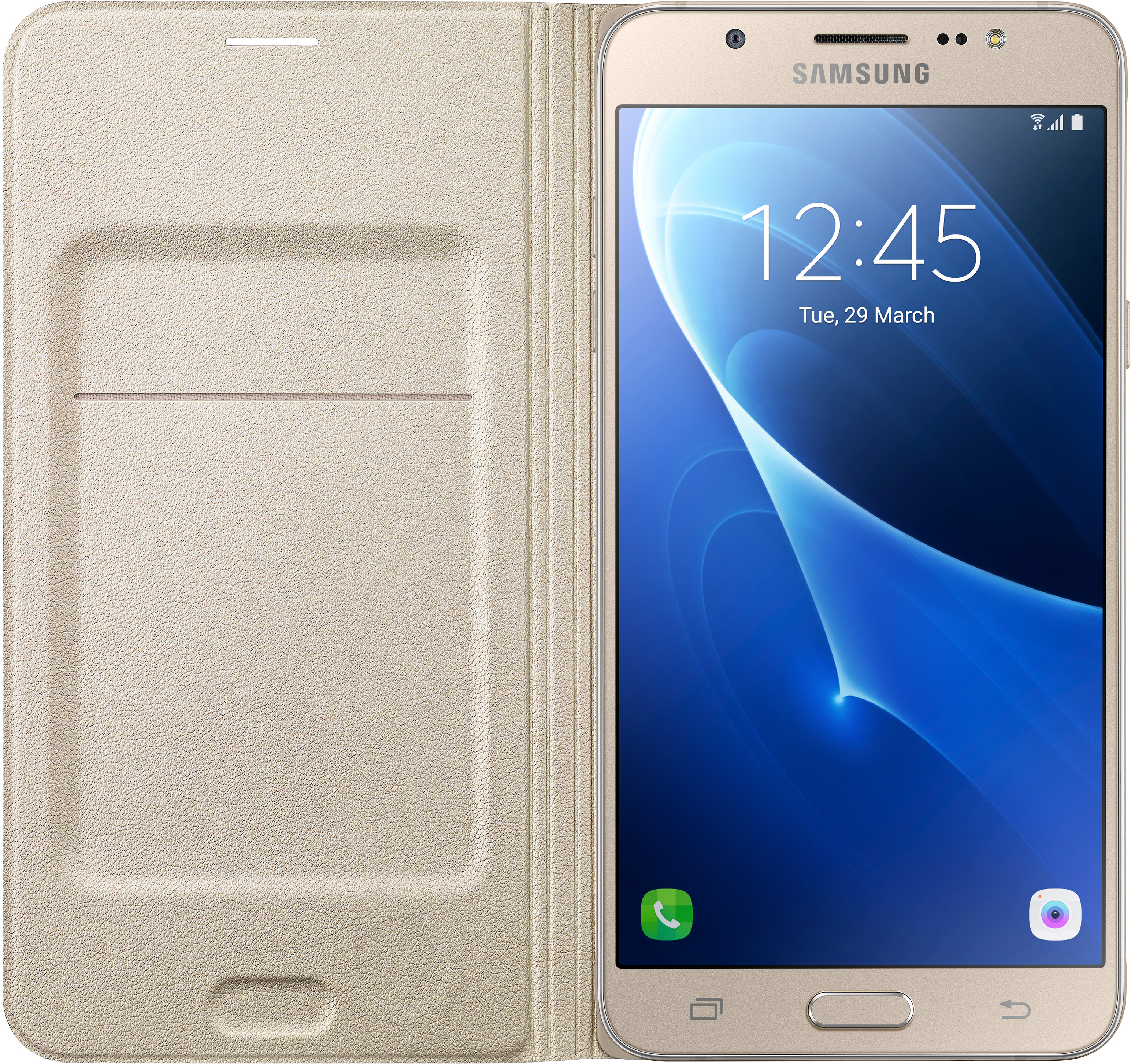 SAMSUNG EF-WJ710, Bookcover, Samsung, Galaxy J7 (2016), Gold