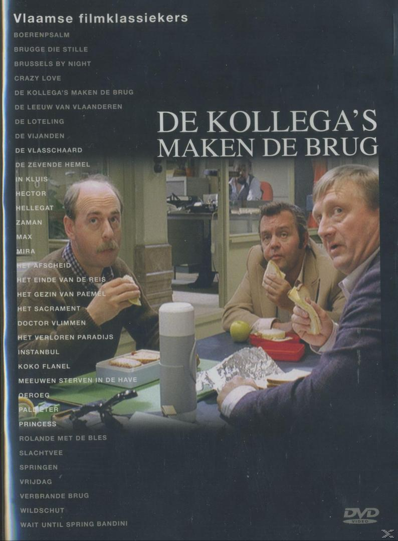 Couverture DVD : Trois hommes mangent des sandwichs ; texte en néerlandais ; image d'une pièce.
