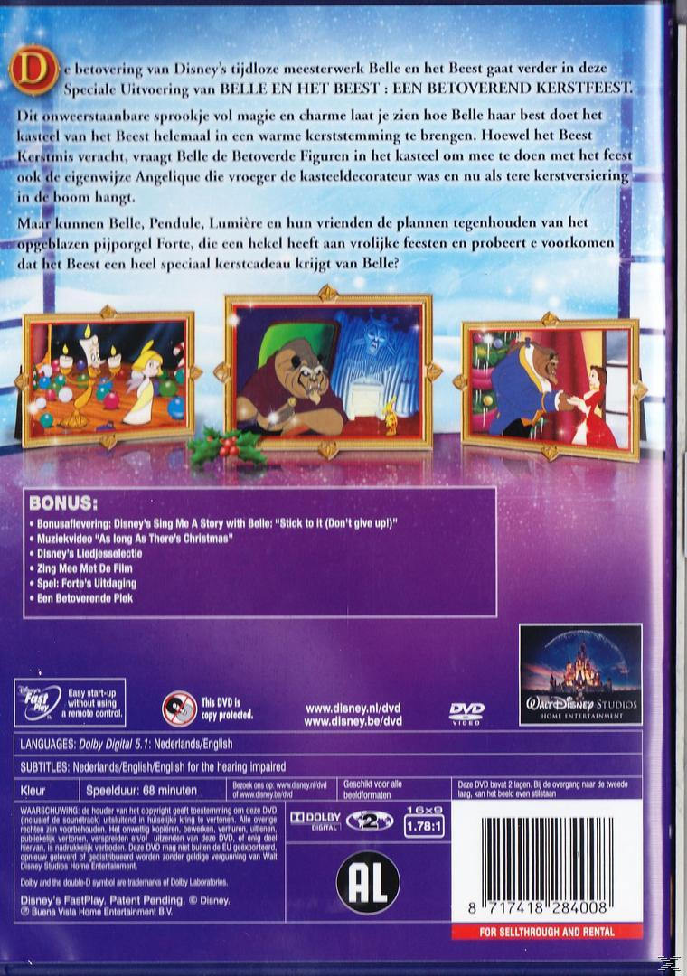 Jaquette DVD de La Belle et la Bête avec des illustrations et du texte.
