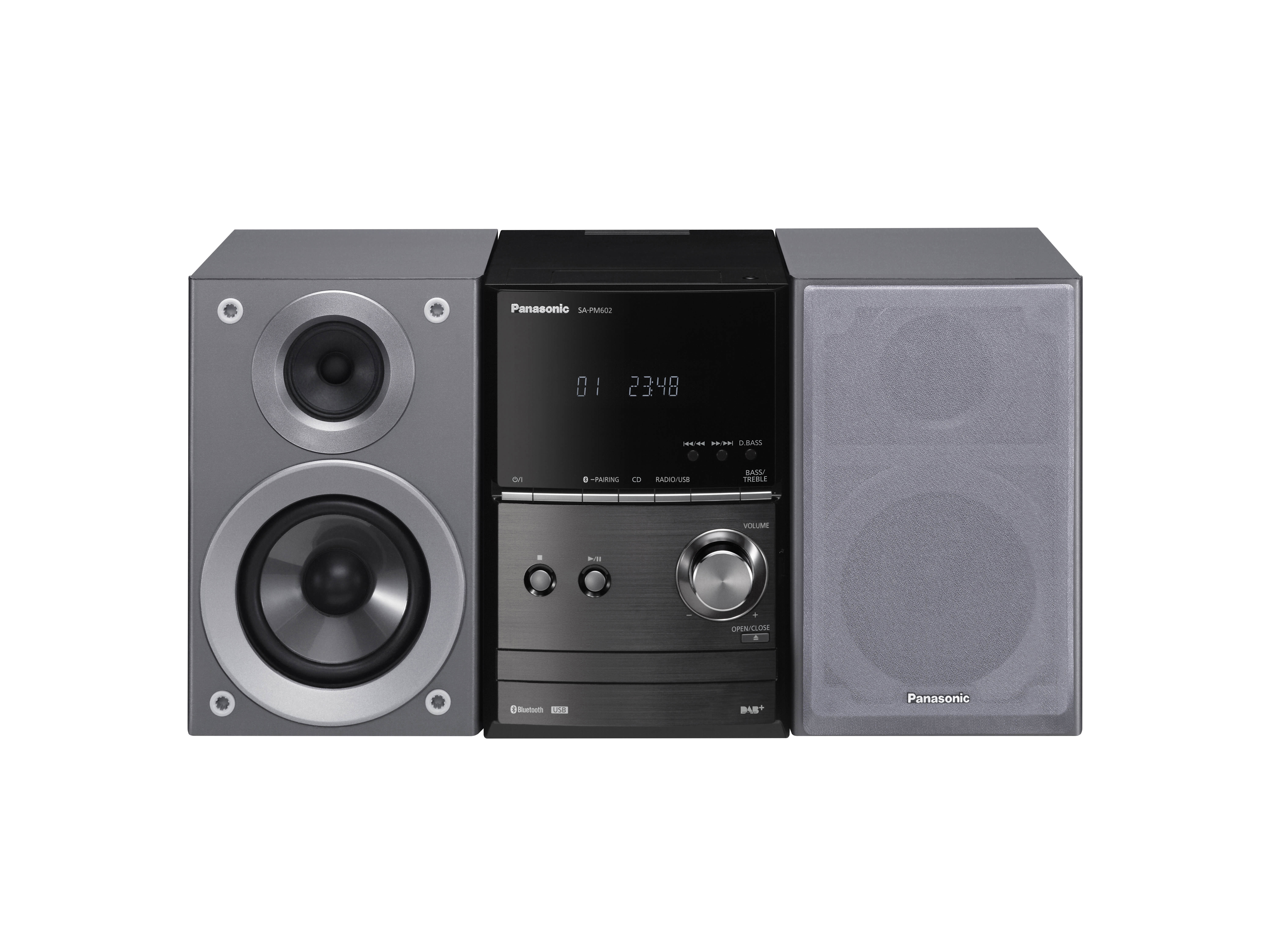 PANASONIC SC-PM602 Kompaktanlage (Grau/Schwarz)