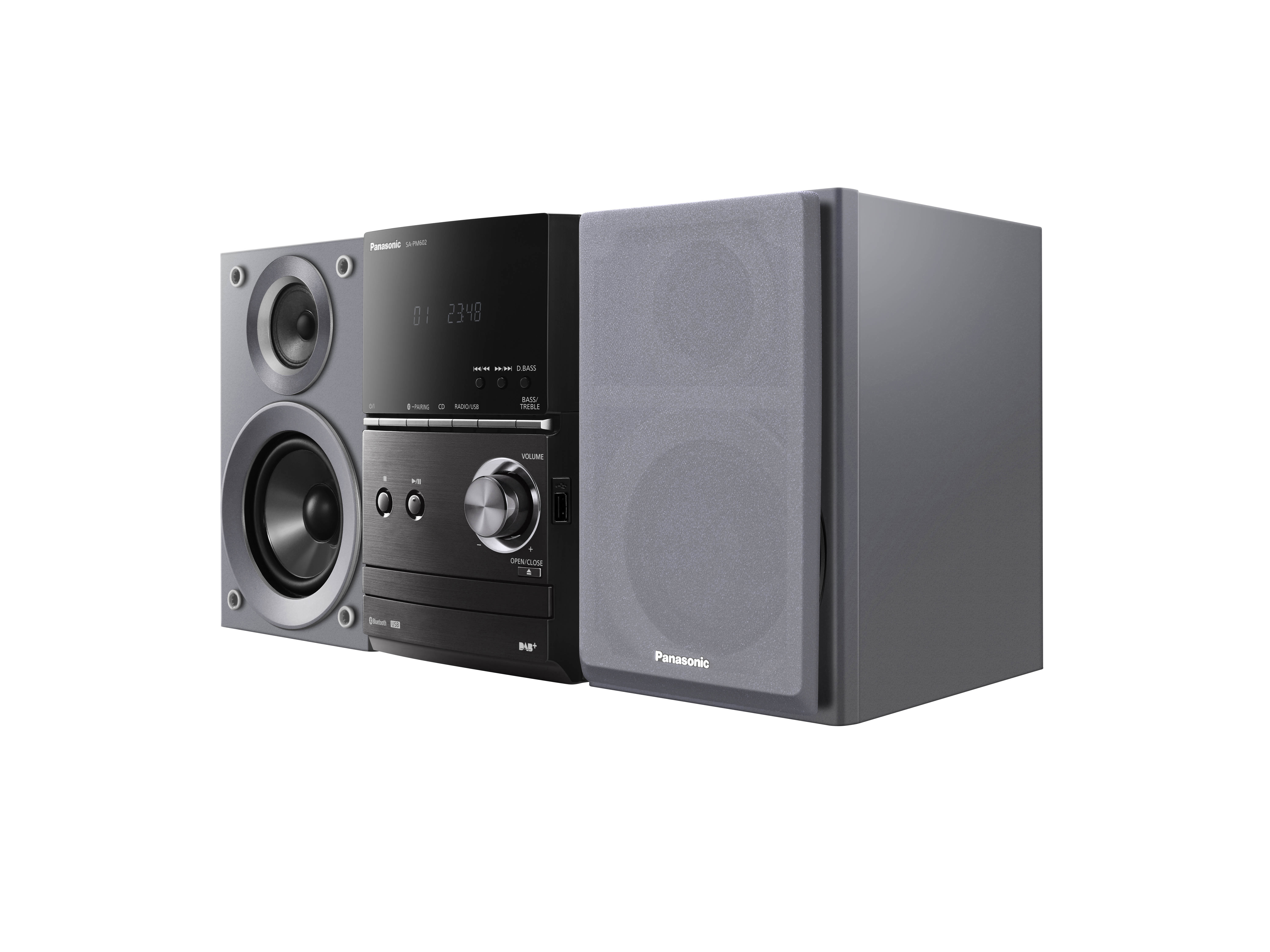 PANASONIC SC-PM602 Kompaktanlage (Grau/Schwarz)