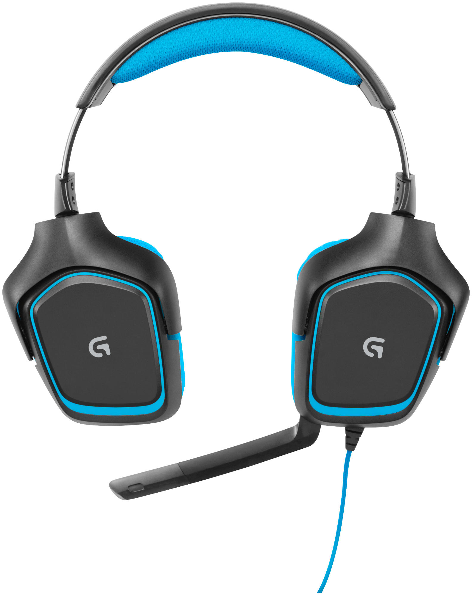 Auriculares gaming - Logitech G430, Sonido Dolby 7.1, Micrófono, Azul
