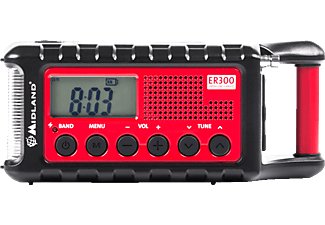 MIDLAND C 1173 ER 300 - Radio solaire (FM, Noir/rouge)