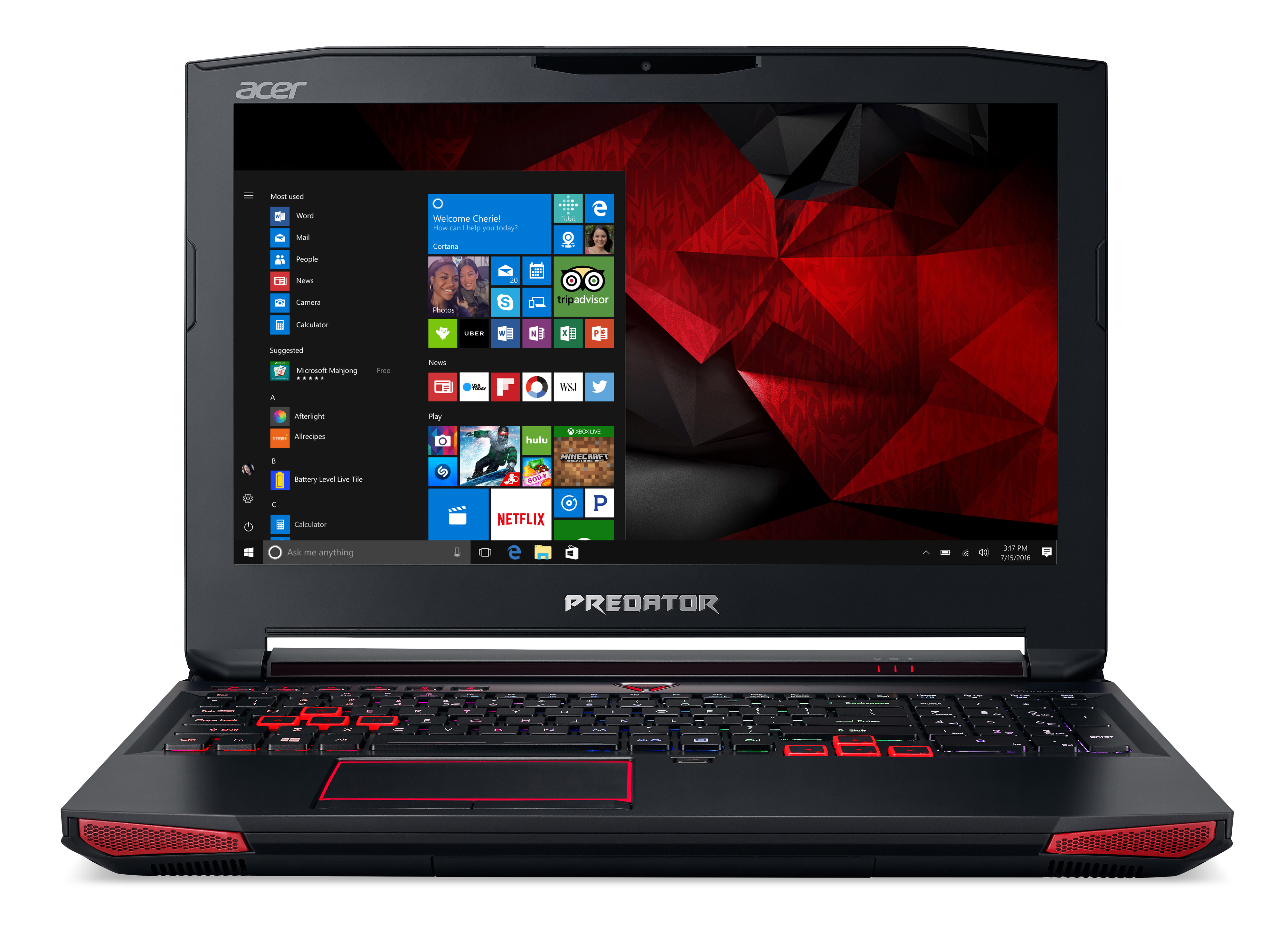 ACER Predator 15 (G9-593-751X) - 15,6 Zoll - Intel® Core™ i7 i7-7700HQ - 16 GB - 256 GB - NVIDIA GeForce® GTX 1070 - Windows 10 Home (64 Bit)