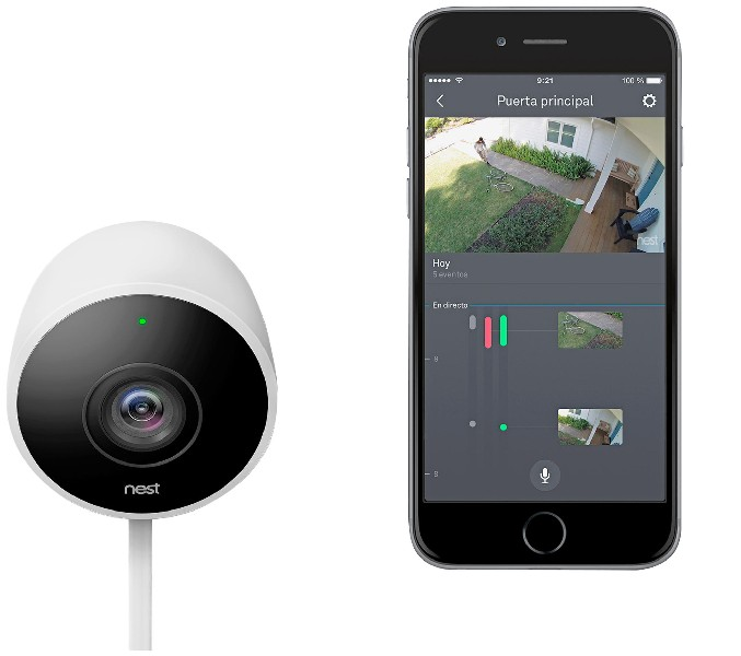 Cámara Seguridad - Google Nest Cam Outdoor, Cámara exterior, Resistente al agua, 1080p, 130º