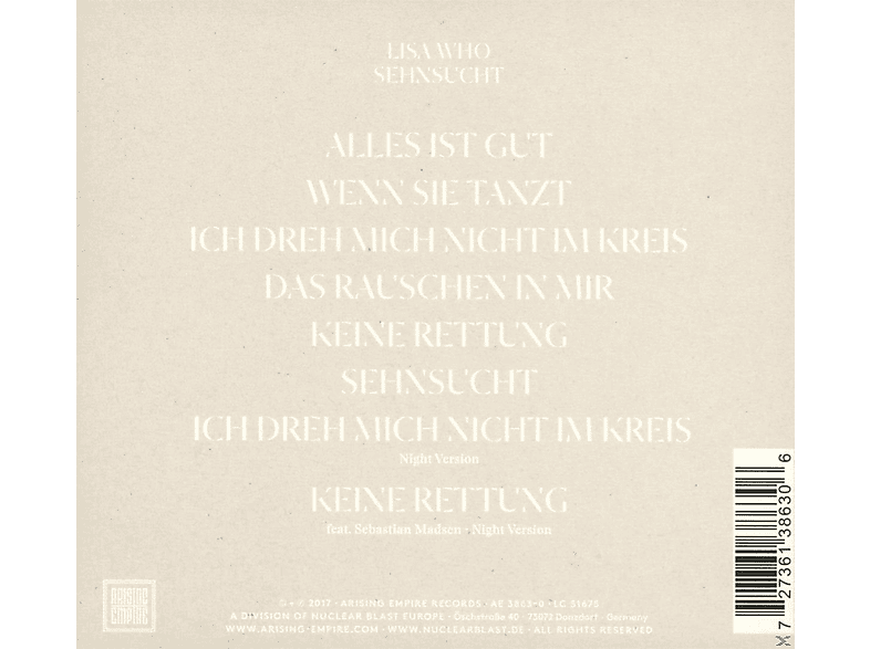 Thumbnail - Lisa Who - Sehnsucht (CD)