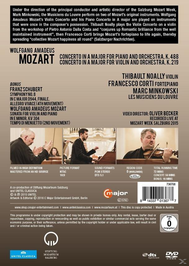 (DVD) Piano Francesco Musiciens 488 Noally, Les Corti, Concerto KV - - Du / Concerto Violin Louvre Thibault 219 KV