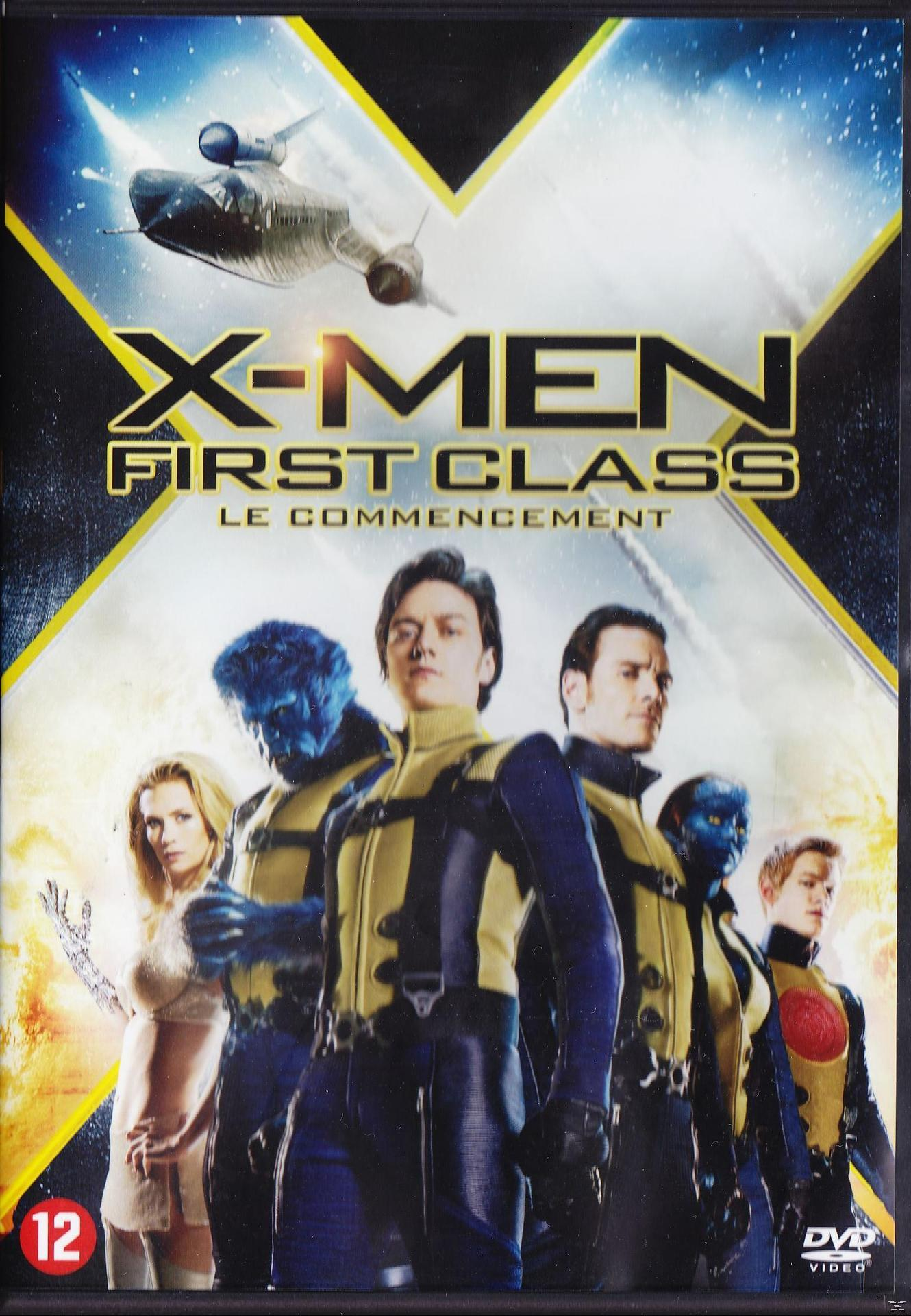 X-Men: First Class DVD-hoes. Groep acteurs in superhelden kostuums.