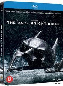 Blu-ray-hoes voor 'The Dark Knight Rises' met het Batman-masker en regen.