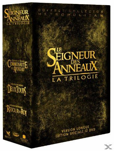 Coffret de la trilogie Le Seigneur des Anneaux en français.