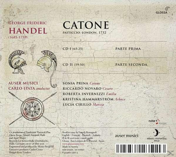 Prina/Invernizzi/Hammarström/Ipata/Auser Musici - Catone  - (CD)