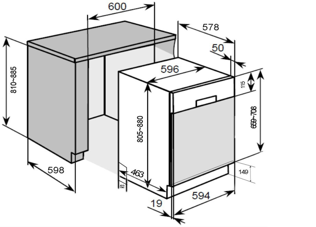 RESPEKTA KB220ESS Schwarz Küchenblock mit Elektrogeräten