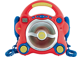 OK OPC 210CD - Lecteur CD - Deux microphones - Rouge/Bleu - Lecteur CD portable (Multicolore)