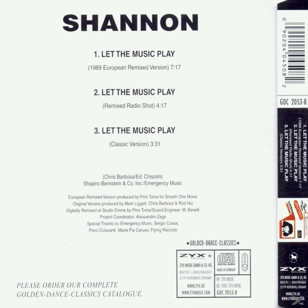 Shannon - Let The Music Play  - (Maxi Single CD)