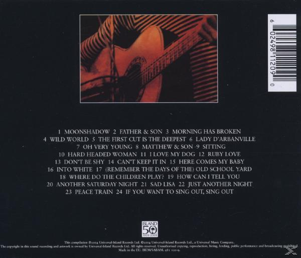 Rückseite einer CD mit Titelliste und Gitarrenbild. Schwarzer Hintergrund mit weißem Text.