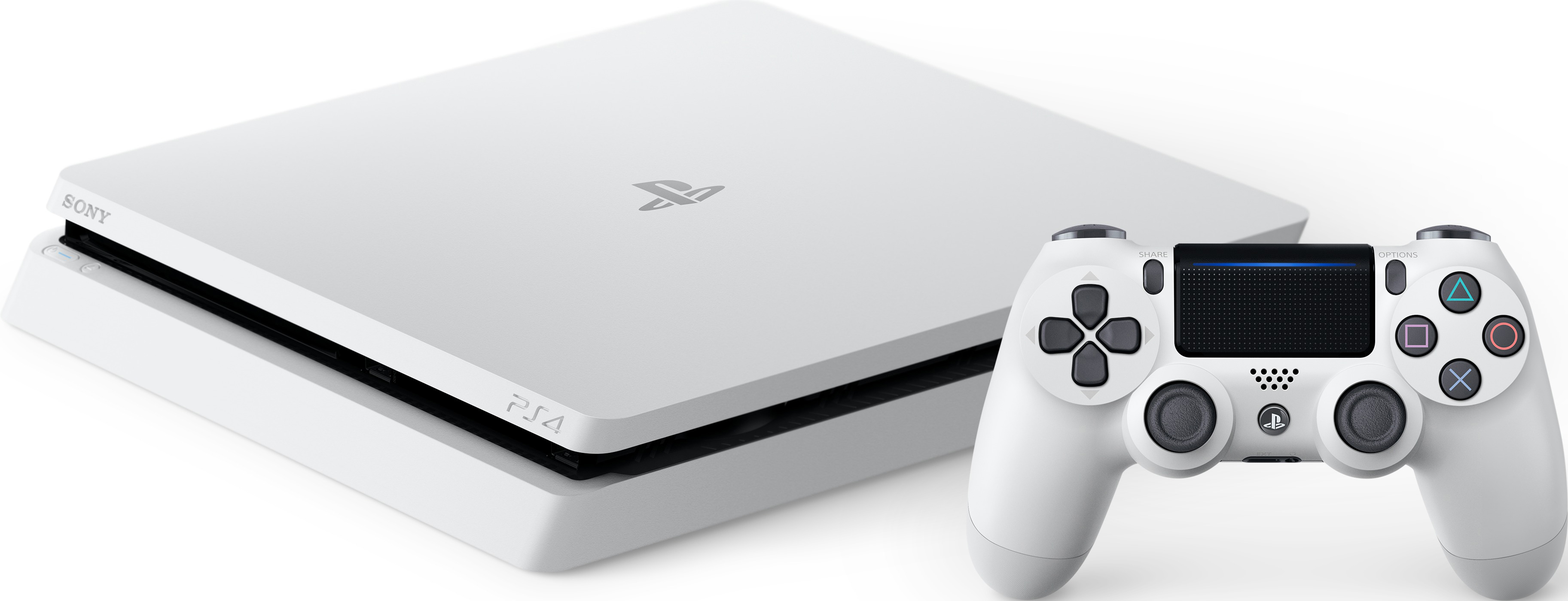 SONY PlayStation 4 Slim 500GB Weiß + 2. DualShock4 Controller