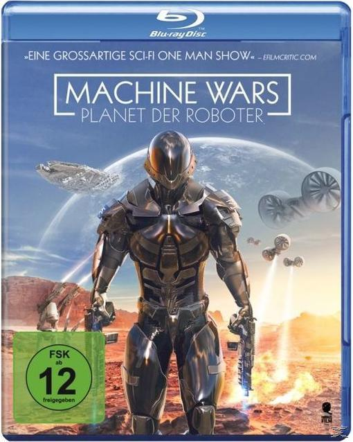 Ein futuristisches Filmcover. Ein Mann in einem Anzug, ein Raumschiff im Hintergrund und Text.