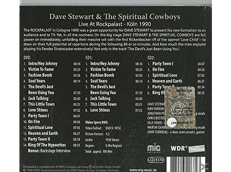 Thumbnail - The Spiritual Cowboys, Dave Stewart - Live At Rockpalast (CD + DVD Video)