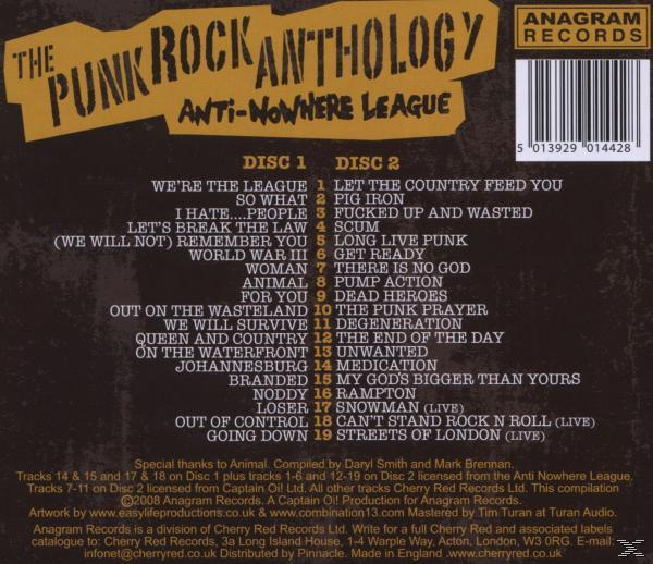 Anti-Nowhere League - A Punk Rock Anthology  - (CD)