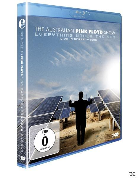 DVD-Hülle für The Australian Pink Floyd Show mit Sonnenkollektoren und einer Silhouette.
