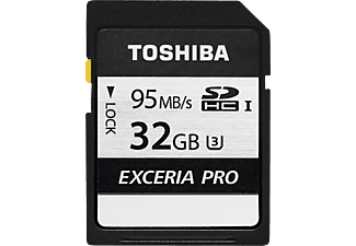 TOSHIBA SDHC EXCERIA PRO 32GB - Speicherkarte  (32 GB, 95, Schwarz)