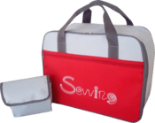 Design Tasche für Nähmaschinen Grau/Rot
