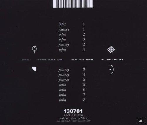 Zwarte albumhoes met witte tekst, een streepjescode en een lijst met songtitels.