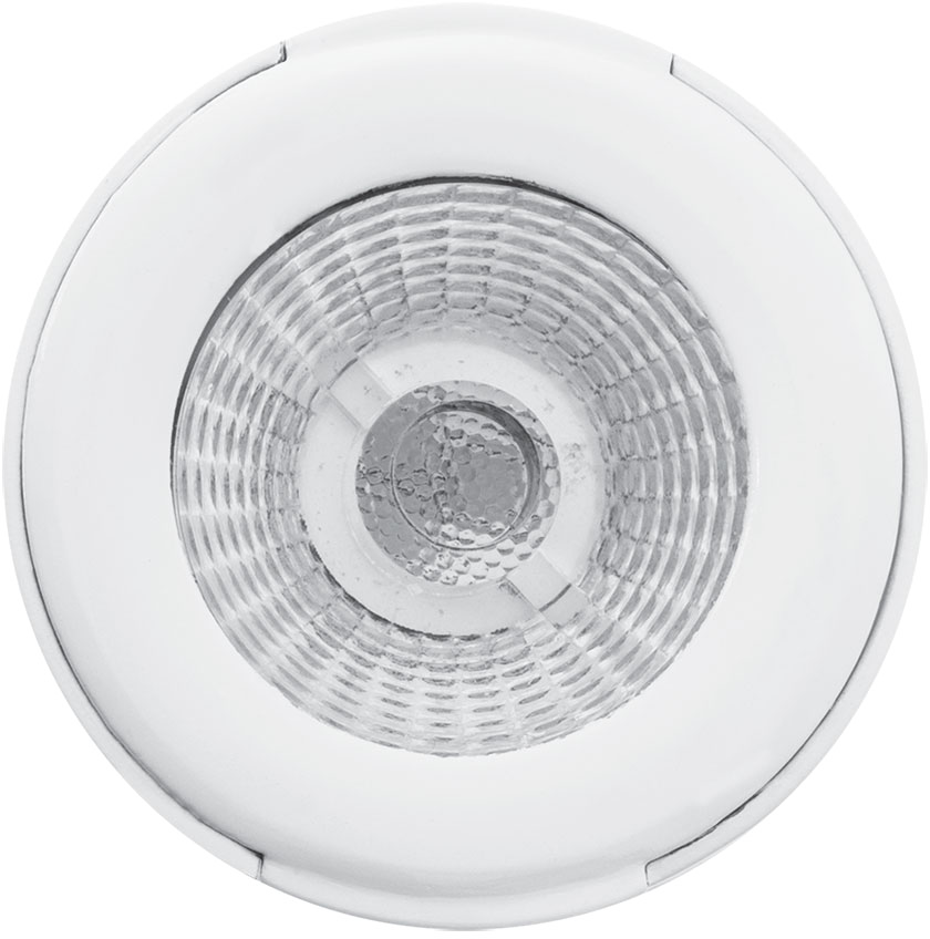 Witte plafondlamp met een cirkelvorm.