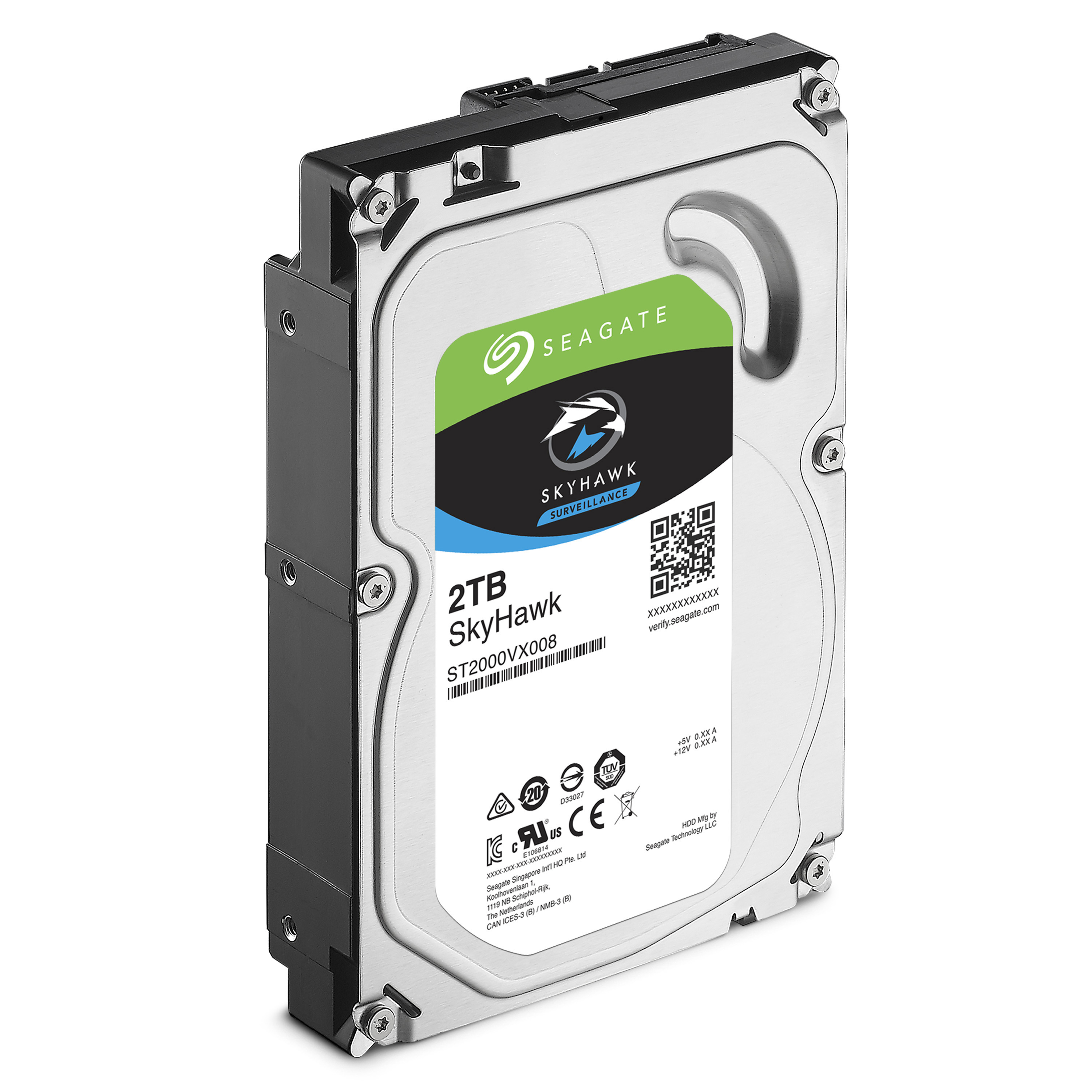 SEAGATE SKYHAWK BULK Festplatte, 2 TB HDD SATA 6 Gbps, 3,5 Zoll, intern