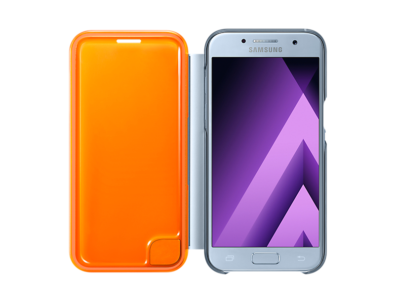 SAMSUNG EF-FA520PLEGWW Mavi A5 2017 Neon Kapaklı Kılıf