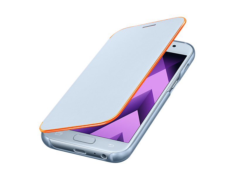 SAMSUNG EF-FA520PLEGWW Mavi A5 2017 Neon Kapaklı Kılıf
