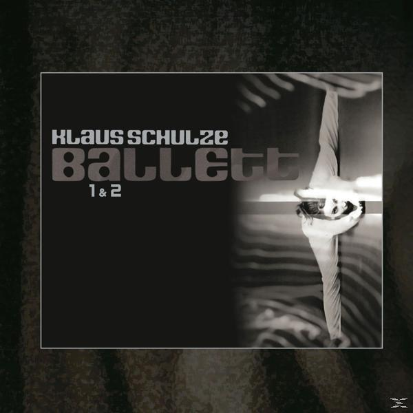 Schwarz-weißes Albumcover für Klaus Schulzes 'Ballett 1&2'. Schwarzer Hintergrund, weißer Text.