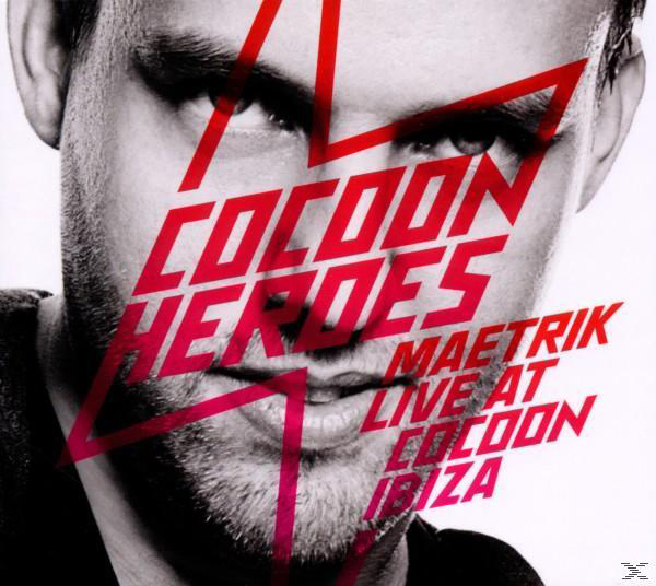 Albumcover mit dem Gesicht eines Mannes, überlagert mit rotem Text, der 'Cocoon Heroes' sagt.