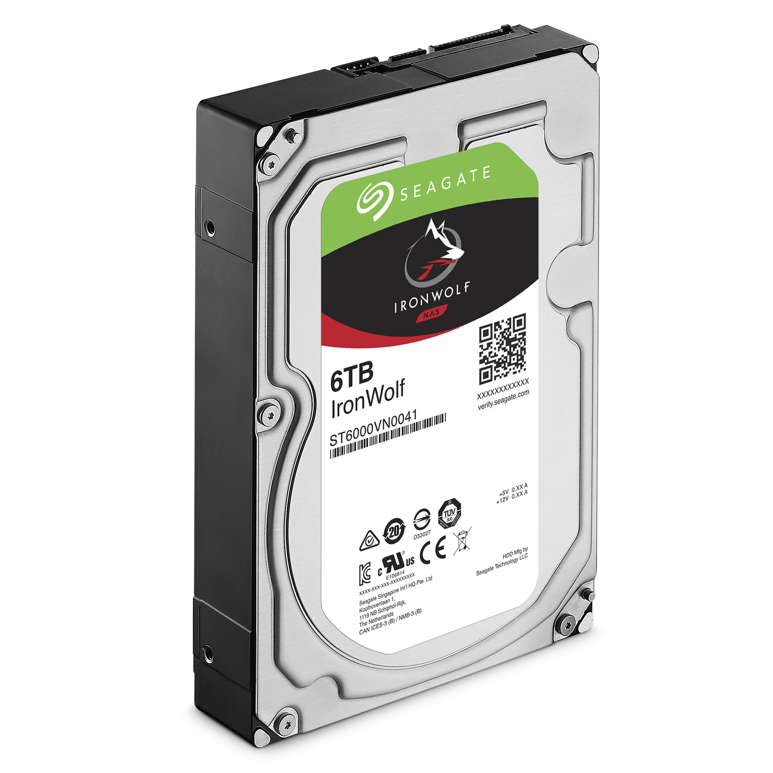 SEAGATE IronWolf Festplatte Bulk, 6 TB HDD SATA 6 Gbps, 3,5 Zoll, intern