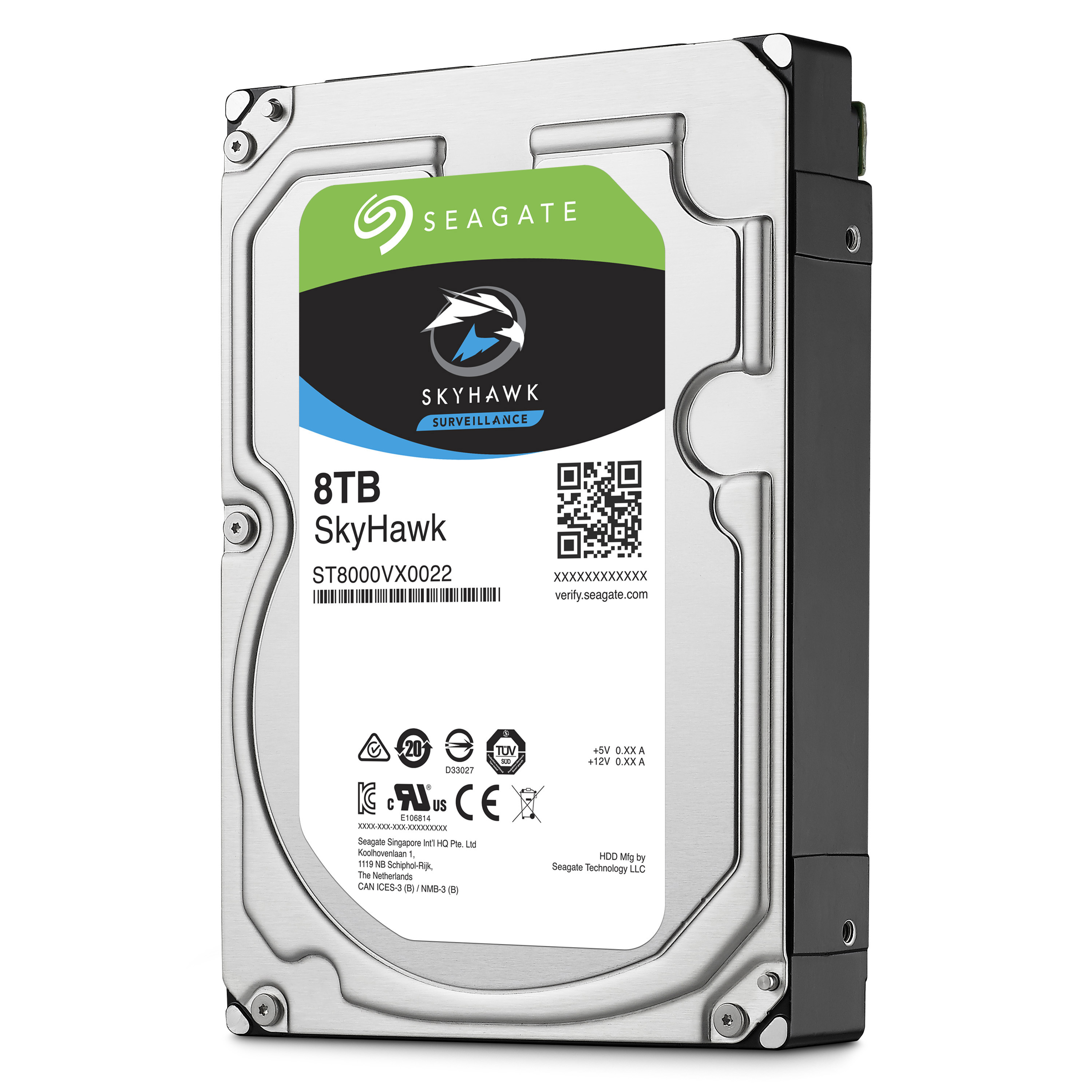 SEAGATE SkyHawk Festplatte Bulk, 8 TB HDD SATA 6 Gbps, 3,5 Zoll, intern