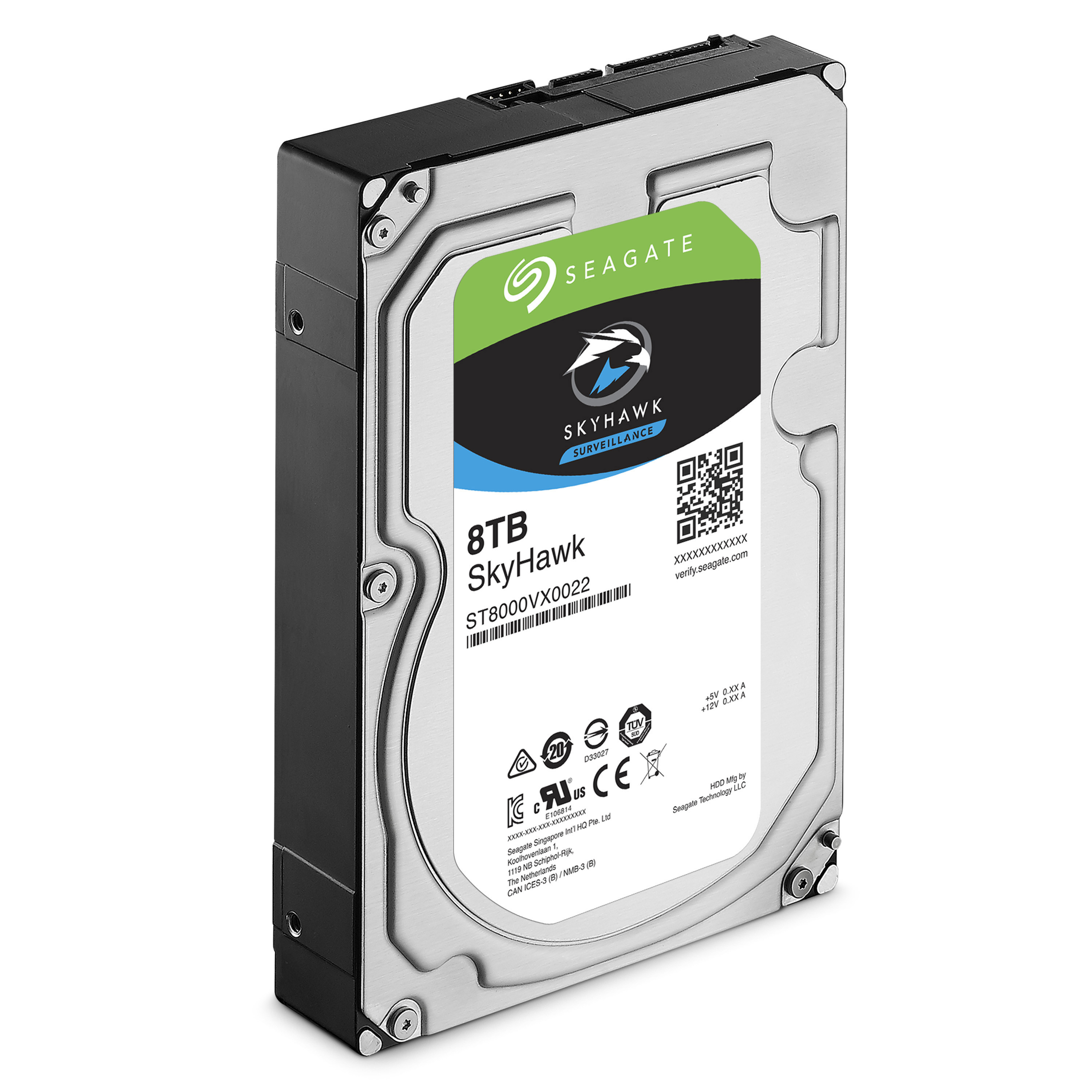 SEAGATE SkyHawk Festplatte Bulk, 8 TB HDD SATA 6 Gbps, 3,5 Zoll, intern