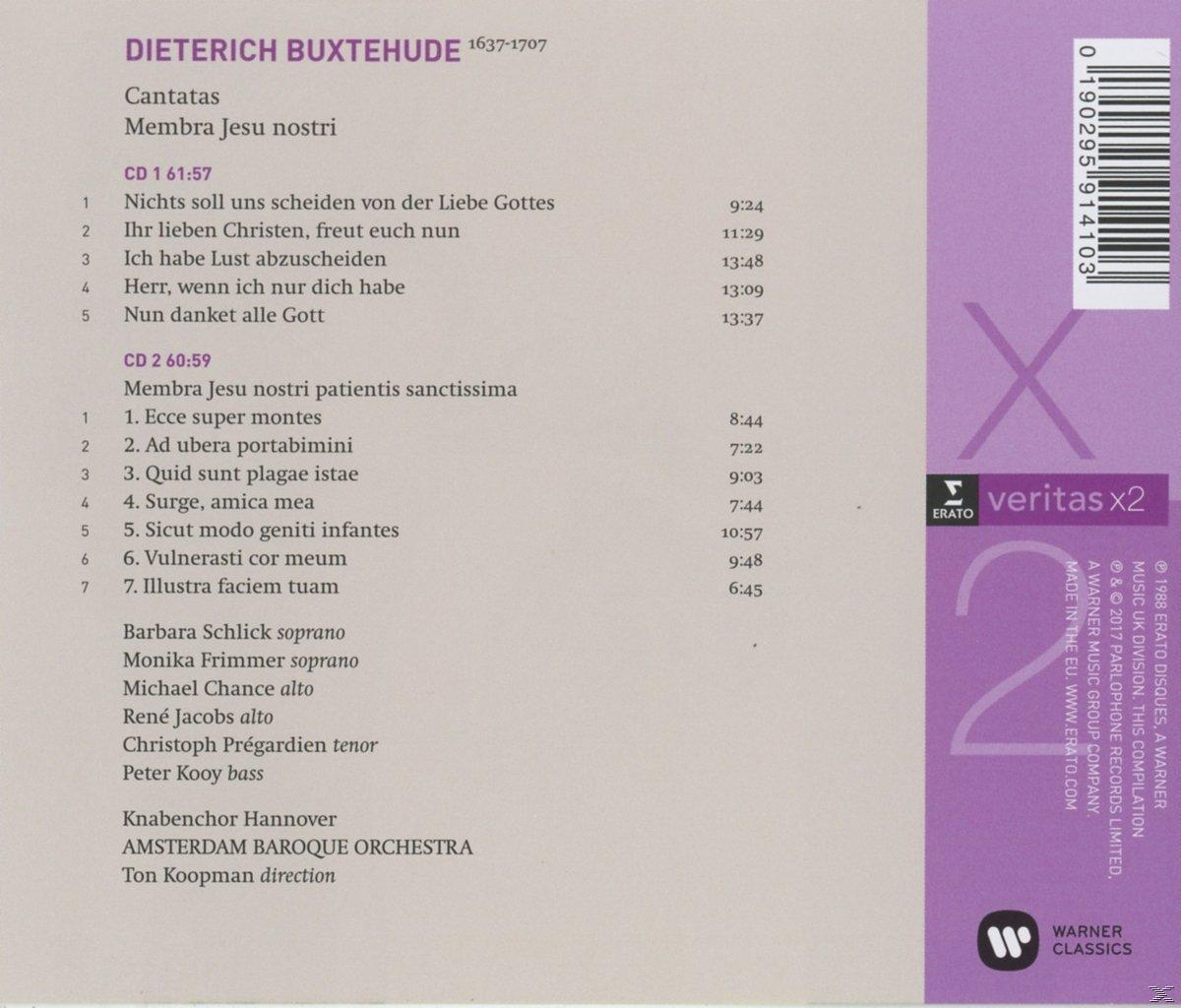 Rückseite einer CD-Hülle mit Text über Dieterich Buxtehude und Titellisten.