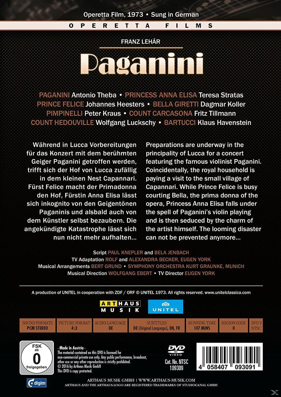 Antonio Theba, Teresa Stratas, Johannes Heesters, Peter Kraus - Paganini  - (DVD)
