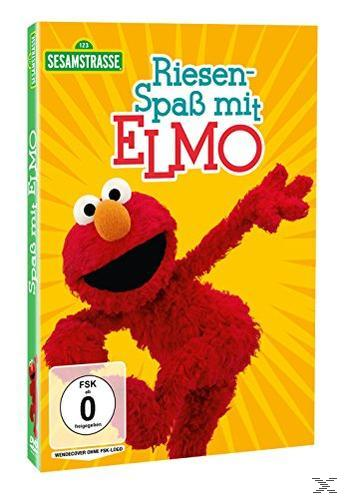 DVD-Cover mit Elmo aus der Sesamstraße. Titel: 'Riesen-Spaß mit Elmo'.