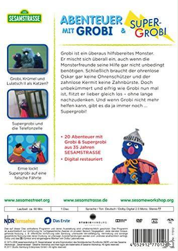 Sesamstraße DVD-Cover mit Grobi, Super-Grobi und anderen Charakteren.
