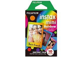 Película fotográfica - Fujifilm ColorFilm Instax Mini Rainbow, 10 hojas