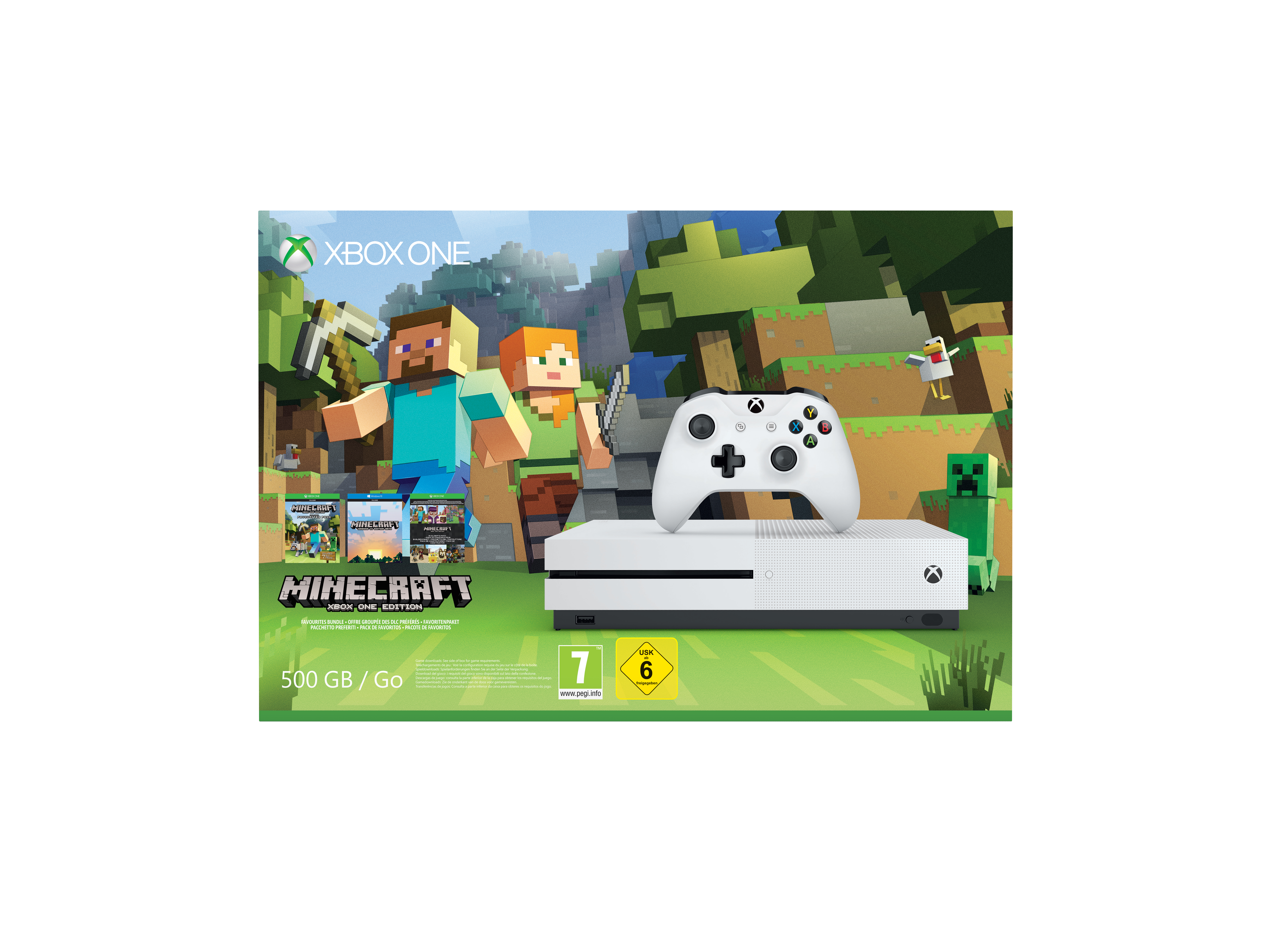 MICROSOFT Xbox One S 500GB Konsole - Minecraft Bundle