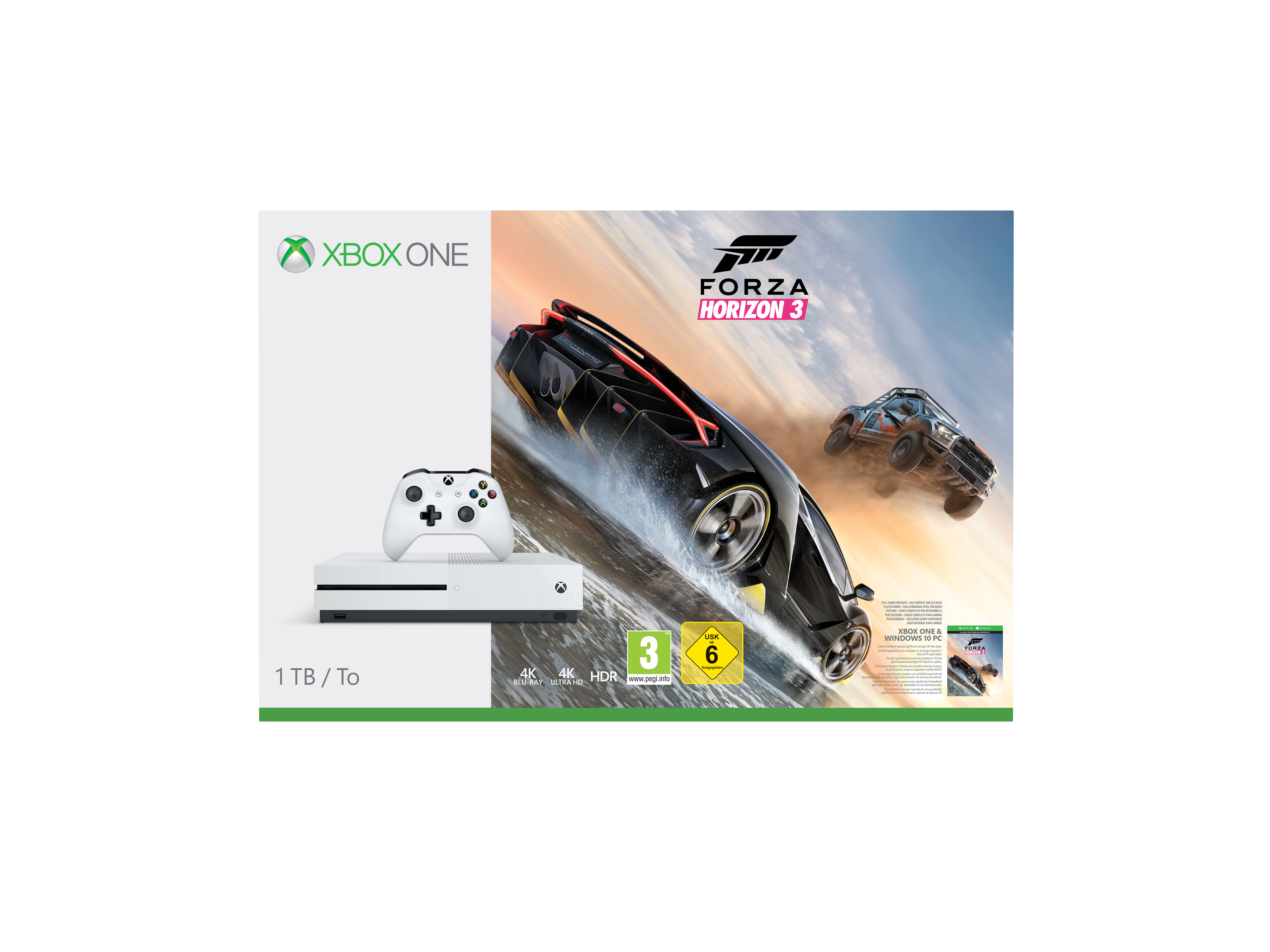 MICROSOFT Xbox One S 1TB Konsole - Forza Horizon 3 Bundle