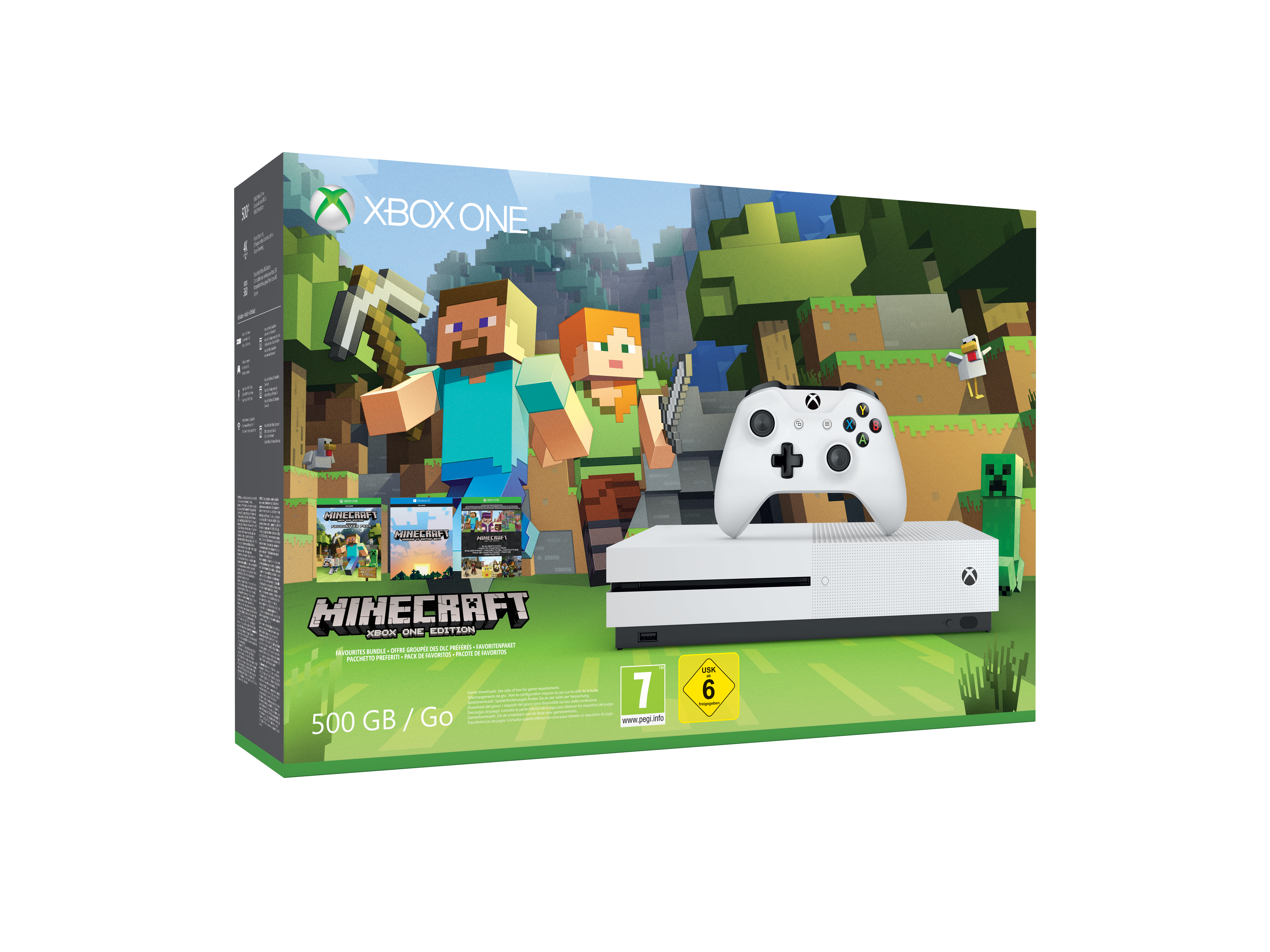 MICROSOFT Xbox One S 500GB Konsole - Minecraft Bundle