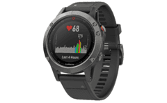 Reloj Pulsera Garmin fenix 5 gris correa negra gps deportivo 010168800 inteligente smartwatch 47 mm bluetooth glonass frecuencia con multideporte y medidor cardiaca lente cristal bisel acero inoxidable 13 5s