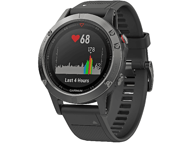 Reloj deportivo - Garmin Fenix 5, Gris, Bluetooth, GPS, GLONASS, Frecuencia cardíaca, 47 mm