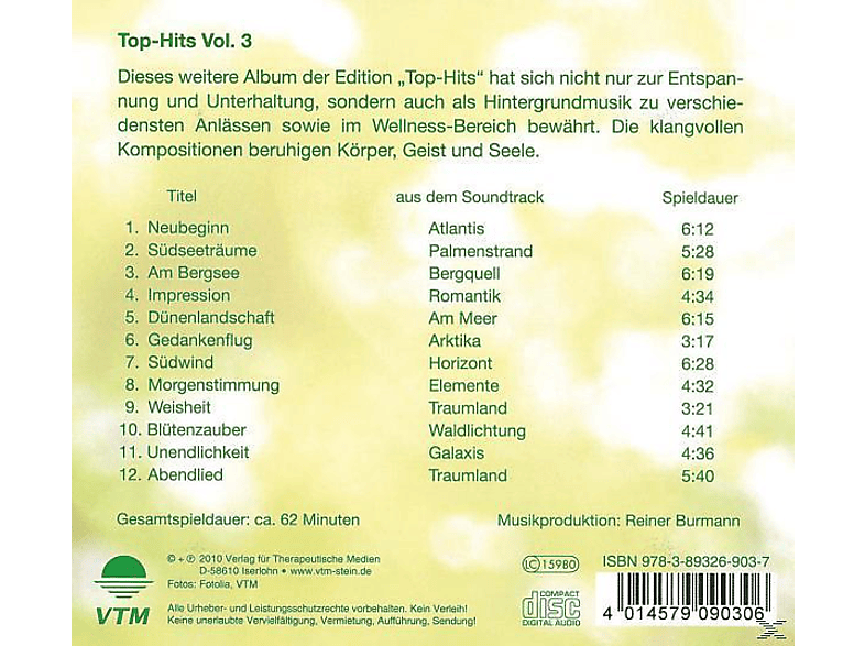 Thumbnail - Arndt Stein - Top-Hits zum Entspannen Vol. 3 (CD)