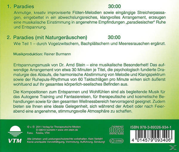 Stein Arnd - Im Paradies - Sanfte Musik zum Entspannen und Wohlfühlen  - (CD)