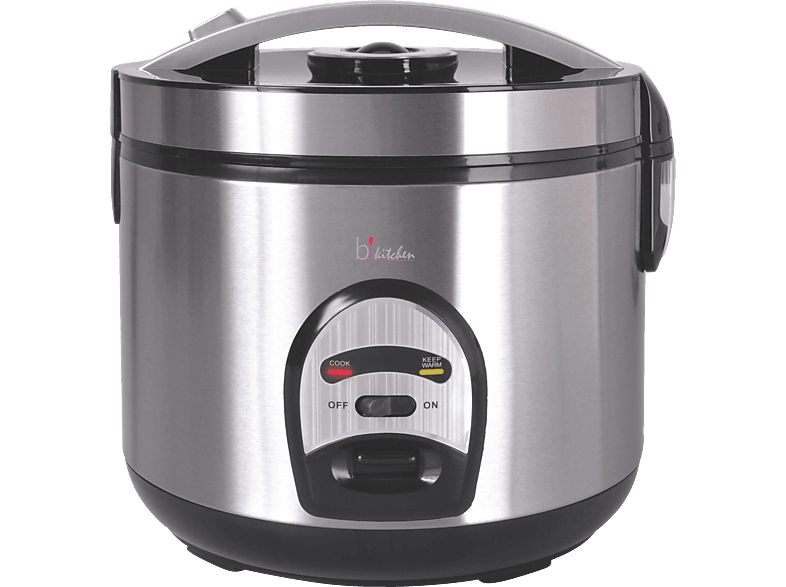 BiKitchen Cook 200 Reiskocher (700 Watt, 4 l, Edelstahl, Schwarz)